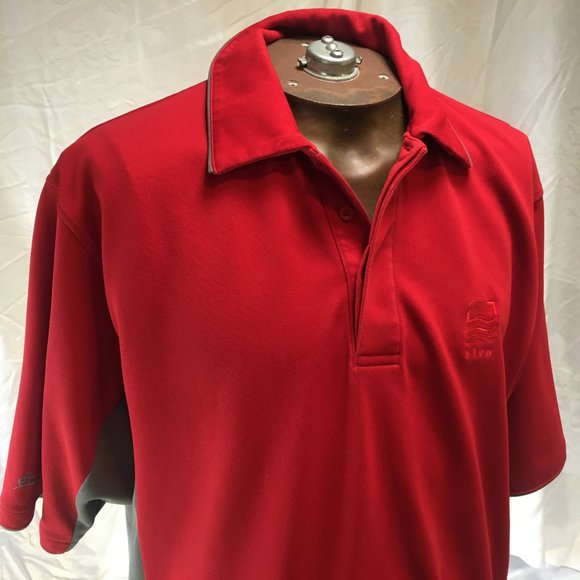 Stormtech Performance Men's XL Polo Short Sleeve Shirt Red Gray FLOW Logo - Picture 5 of 16